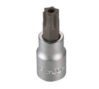 ALYCO 192445 - Llave de vaso de 1/2" UNE 16503 DIN 3121 Cr-V cromado mate Torx inviolable T-45 x 62 mm