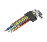 Alyco 193148 - Jeu de 9 clés Torx bola-diamante aimantés extralargas chrome-vanadium S2 en support en plastique 1,5 à 10