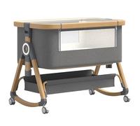 ALYIKOU Cuna 5 en 1,cododo Bebe，lit Parapluie，regulable de 1 a 6 posiciones (40-53cm), cuna de viaje Ligera, se inclina 15° Para evitar Que Los niños se ahoguen, Con mosquitera. (Gris doré)