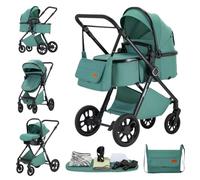 ALYIKOU Sky Trio 3 in 1 Baby Stroller, Reclining Carrycot & i-Size Infant Car Seat, One-Hand Compact Fold, Full Set Accessories，Vert