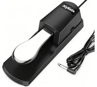 AlyKets Pédale de sustain universelle pour clavier numérique pour claviers électroniques de toutes marques, claviers MIDI, pianos numériques, pour Yamaha, Casio, Roland, Behringer (argent)