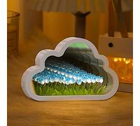 ALYMACK Lampe miroir tulipe effet fleur infinie - Miroir fleur en forme de nuage et veilleuse tulipe - Jardin décoratif lumineux entièrement assemblé pour chambre à coucher, salon et décoration