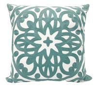Alysheer Housse de Coussin Mandala 100% Coton brodé uni, Motif tricoté pour canapé, Voiture, Salon, Chambre à Coucher, Bureau, Fermeture éclair Invisible, (45 x 45 cm) (Bleu Turquoise)