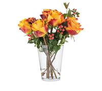 Alyssa Vase Verre Haut H: 19.5 cm Grand Vase en Verre Transparent Décoratif Rond pour Fleurs
