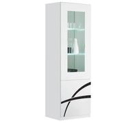 ALYSSA - Vitrine Droite 1 Porte Laquée Brillant Blanc