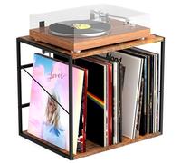 Alytree Support de rangement pour disques vinyles de 80 à 100 disques vinyles - Support mural avec séparateur mobile - Caisse solide et organisateur pour albums, magazines, livres, fichiers