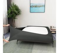 Alyvia Spring Housse en Maille de Jersey Extensible pour sommier tapissier, enveloppe Les 4 côtés, Cache-sommier pour hôtel et Maison, pour lit King/King Size californien/Olympic Queen Size, Gris