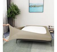 Alyvia Spring Housse en Maille de Jersey Extensible pour sommier tapissier, enveloppe Les 4 côtés, Cache-sommier pour hôtel et Maison, pour lit Queen Size/Queen Size XL, Taupe