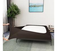 Alyvia Spring Housse pour sommier tapissier, en jersey, extensible, enveloppante sur les 4 côtés, pour hôtel et maison, pour lit King Size/King Size californien, marron
