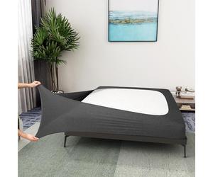 Alyvia Spring Housse pour sommier tapissier, en Jersey, Extensible, enveloppante sur Les 4 côtés, pour hôtel et Maison, pour lit King Size/King Size californien/Olympic Queen Size, Gris chiné