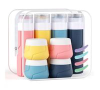 Alyvisun 14 Pièces Flacons de Voyage en Silicone, 100 ml Flacons de Voyage Rechargeables, Pots de Crème de 30 ml avec Dosettes et Sac de Rangement, pour Shampoing, Lotion, Essentiels de Voyage