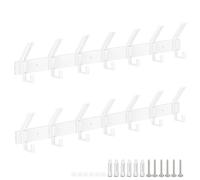 Alyvisun 2 Pièces Porte Manteau Mural en Acier Inoxydable avec 7 Crochets, Robuste Patere Murale pour Manteaux Peignoirs Écharpes Sacs pour Entrée Cuisine et Salle de Bain