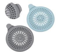 Alyvisun 2Pcs Silicone Attrape Cheveux Douche avec Ventouse, Protection de Drain Filtre Evier, Universel Filtre à Cheveux pour Salle de Bain, Baignoire, Cuisine (Gris/Bleu)
