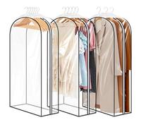 Alyvisun 3PCS Transparent Housse Vetements à Suspendre Côté Zippées, Housse Costume Grande Capacité 110X60 cm, étanche Housses Robe pour Rangement Placards