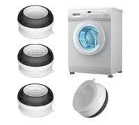 Alyvisun 4 Pièces Patins Anti-vibration pour Machine à Laver, Universel Patins Anti Vibration Lave Linge, Amortisseurs de Pieds Antidérapant pour Séchoir Frigo et Meubles (Blanc)
