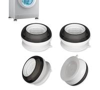 Alyvisun 4 Pièces Patins Anti-Vibration pour Machine à Laver, Universel Patins Anti Vibration Lave Linge, Amortisseurs de Pieds Antidérapant pour Séchoir Frigo et Meubles (Blanc)