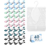 Alyvisun 40 Pinces à Linge avec Sac de Rangement et Ressorts Robustes