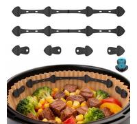 Alyvisun 6 Pcs Aimant Air Fryer, Réutilisable Aimant pour Air Fryer, Empêche le Papier Parchment de Glisser et de Brûler, S'adapte aux Air Fryers à Panier Simple et Double