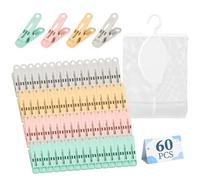 Alyvisun 60 Pinces à Linge avec Sac de Rangement et Ressorts Robustes
