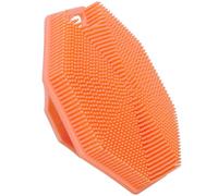 Alyvisun Brosse de Bain en Silicone avec Crochet et ventouse, Brosse pour le Corps [Exfolier et Masser en Douceur], Brosse de Douche pour Tous les Types de Peau (Orange)