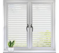 Alyvisun Film Electrostatique Vitre Motif Rayure 90x220cm, Autocollant Film Fenetre Anti Regard avec Adhérence Statique Opaque Fenêtre Film pour Vitre Protection UV pour Bureau Maison Salle de Bain