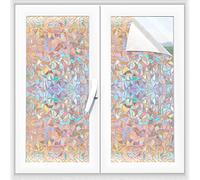Alyvisun Film Fenetre À Motifs Anti Regard 90x220cm, Films Électrostatique pour Fenêtre, 3D Anti-UV Film Adhésif pour Vitre Opaque Vitrage Film Décoratif pour Chambre Bureau Cuisine