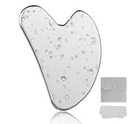 Alyvisun Gua Sha Massage du Visage, Gua Sha Visage Stainless Steel, Anti-gonflement avec Sac de Transport et Chiffon de Nettoyage pour Visage et Corps