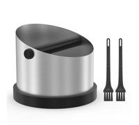 Alyvisun Knock Box en Acier Inoxydable, 650ml Bac a Marc de Cafe avec 2 Pinceaux, Profesional Boite à Café avec Barre de Frappe Antichocs Amovible pour Cuisine Restaurant Café