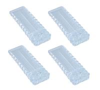 Alyvisun Lot de 4 Arrêts de Porte en Caoutchouc au Sol, Antidérapants, Durables, Cale Porte Empilable pour Tous les Sols Intérieurs et Extérieurs (Translucide)