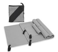 Alyvisun Lot de 4 Grandes Serviettes de Voyage à séchage Rapide, Super absorbantes, en Microfibre Ultra légère, pour Camping, pêche, Plage, Sport (Gris)