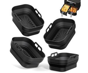 Alyvisun - Lot de 4 moules en silicone pour friteuse à air chaud - Accessoires réutilisables pour Foodi Max, Dual Zone, AF400EU AF300EU - 9,5 l - Au lieu du papier sulfurisé ou du papier sulfurisé