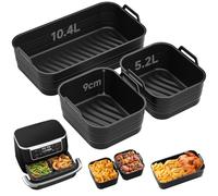 Alyvisun Moule Silicone Air Fryer, 3 Pièces Plat pour Airfryer 10 L/10,4 L