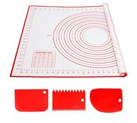 Alyvisun Reutilisable Tapis de Cuisson Silicone avec 3 Grattoirs, 70 x 50cm Antidérapant Tapis et Ustensiles à Pâtisserie Mesurable Plaque Accessoire pour Pâte, Macaron, Biscuit