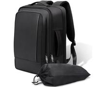 Alyvisun Sac a Dos Voyage Cabine Avion 42x30x20, Bagage Cabine Extensible 18.9-25.2 L, Travel Backpack avec Compartiment et Sac à Chaussures, pour Vol, Travail, Voyages, Noir
