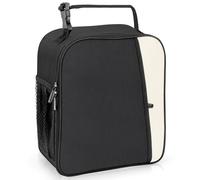 Alyvisun Sac Isotherme Repas, 7L Réutilisable Etanche Carrée Lunch Box Isotherme, avec Poignée à fermoir Pour Femmes, Enfants, Pique-Nique En Plein Air, Travail (Noir)