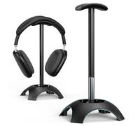 Alyvisun Support Casque [Antidérapant & Base pondérée] Design Miroir Support Universel en Aluminium pour Bureau pour Tous Les Casques de Jeu/écouteurs de Bureau (Noir)