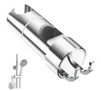 Alyvisun Support de Douche Réglable avec 2 Crochets pour Pommes de Douche de 20,5 à 23,5 mm, Universel Support de Pommeau de Douche pour Barre de 18-25 mm, Chromé Support Douchette à Main