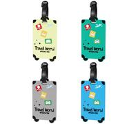 AlyvisunLot de 4Étiquettes Bagages en Silicone pour Valises, Couleur Claire