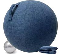 Alywen Ballon Bureau Siege Ballon Gym Ballon Bureau 55/65/75cm Ballon de Grossesse Chaise Ballon avec Housse de Protection Antidérapante Swiss Ball (Bleu Marin, 75)