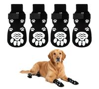 Alyxen 2 Paires Chaussette Chien Antidérapantes Double Face, Chausson Chien Intérieur Protection Patte Chiens avec Fermeture Velcro Réglable, Textiles et Accessoires pour Chiens Protection Plaie (L)