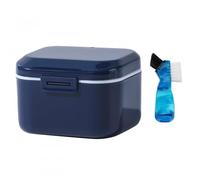 Alyxen Boîtes pour Prothèses Dentaires,Boîte Appareil Dentaire avec Brosse Dents,Boîte Dentier avec Passoire,Boîte Appareils Orthodontiques Pour Stockage Trempage des ProtèGe-Dents(Bleu)