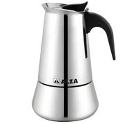 ALZA Java Cafetière italienne de 9 tasses, 450 ml, acier inoxydable, toutes cuisines, induction, manche ergonomique, base en acier ferritique, moka