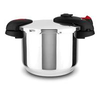 Alza Orion Autocuiseur express rapide 6 l, acier inoxydable 18/10, 2 niveaux de cuisson, fond Impaksteel, design à double poignée, 5 systèmes de sécurité