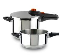 Alza Syma Duplex de casseroles express rapides 4 + 6 l, acier inoxydable 18/10, 5 systèmes de sécurité, tous types de cuisinières, induction, économie d'énergie