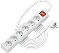 AlzaRallonge électrique 230V 6 prises interrupteur 5m blanc