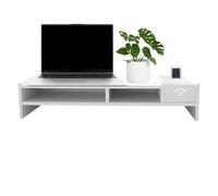 Alzaschermo per Scrivania Élévateur d'écran en bois réglable, organiseur d'écran d'ordinateur, plate-forme de bureau peu encombrante, accessoire ergonomique pour poste de travail