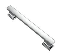 Alzassbg AL3061CP Lot de 10 poignées de tiroir modernes en chrome poli, centres de trous de 128 mm