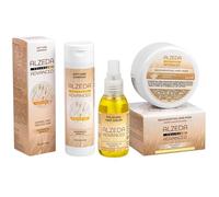 ALZEDA ADVANCED Trio Réparation & Brillance - Shampoing collagène 250 ml + Masque 250 ml + Sérum 60 ml - Sans sulfate - Argan & macadamia - Cheveux secs et abîmés, anti-frisottis