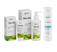 ALZEDA Routine Cuir Chevelu Purifiant - Shampoing anti-pelliculaire 200 ml + Gel anti-pelliculaire 100 ml + Shampoing équilibrant 250 ml - Sulfure de sélénium, acide salicylique, thé vert - Pellicules