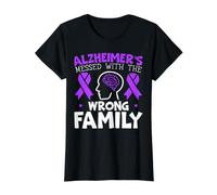 Alzheimer Messed with The Wrong Family End ALZ T-Shirt Graphique avec Valeur, Femme, Noir, M